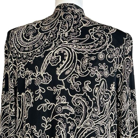 Dressbarn Event Jacket Women 16W Shimmer Gold Glitter Black Velour Mock Tank Top - Picture 6 of 12